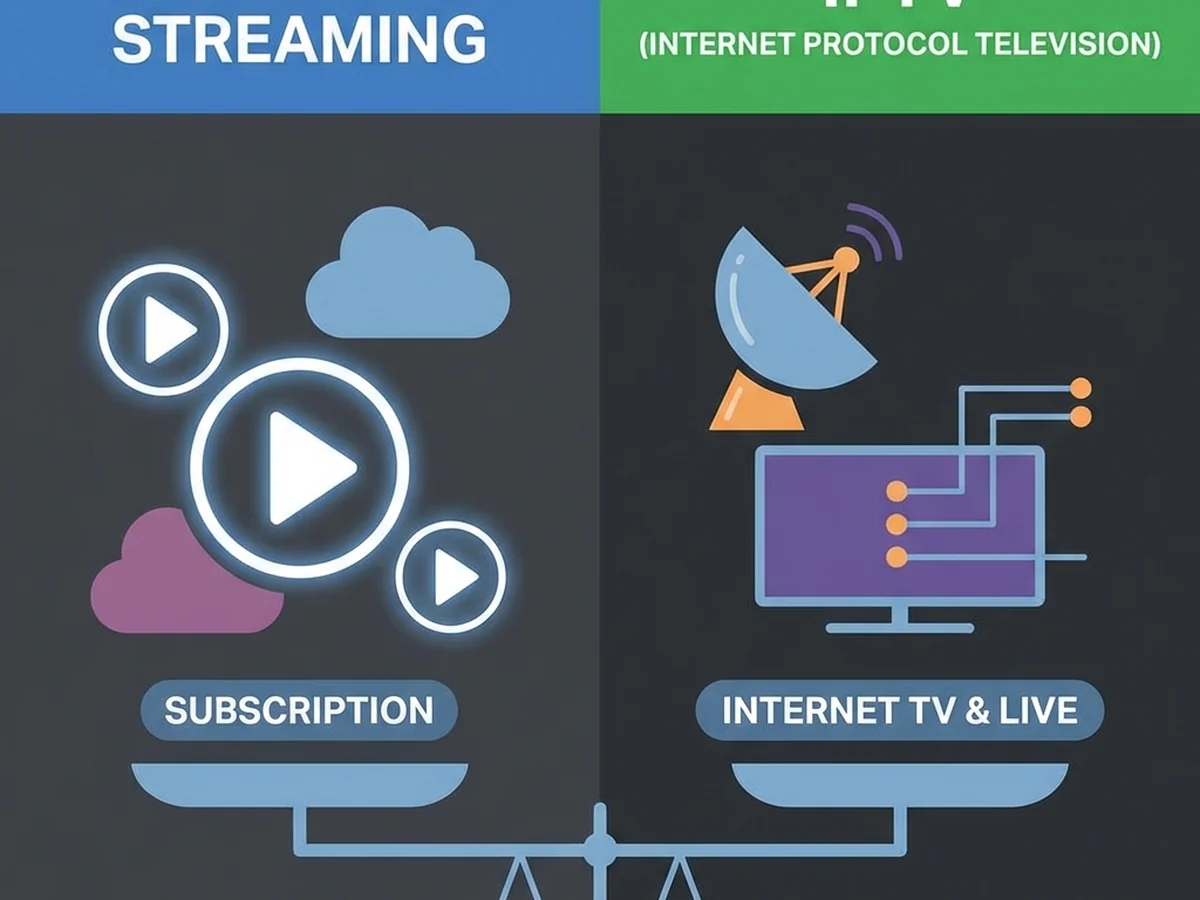 Man streaming 4K IPTV sports channel through VPN on living room TV