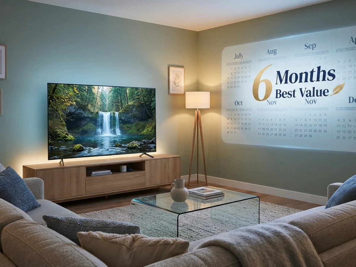 Family streaming live sports through IPTV subscription on smart TV