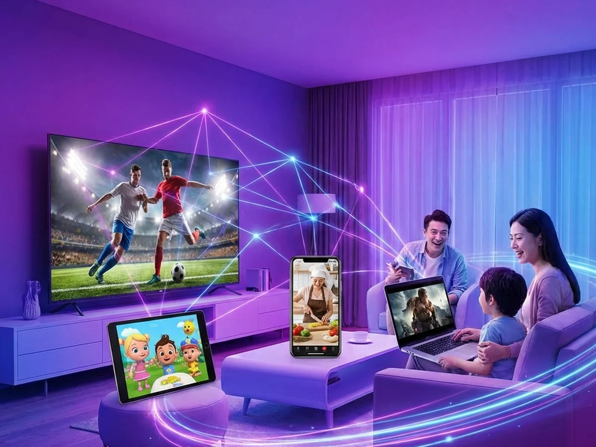 Family streaming live TV directly from provider on Samsung Smart TV