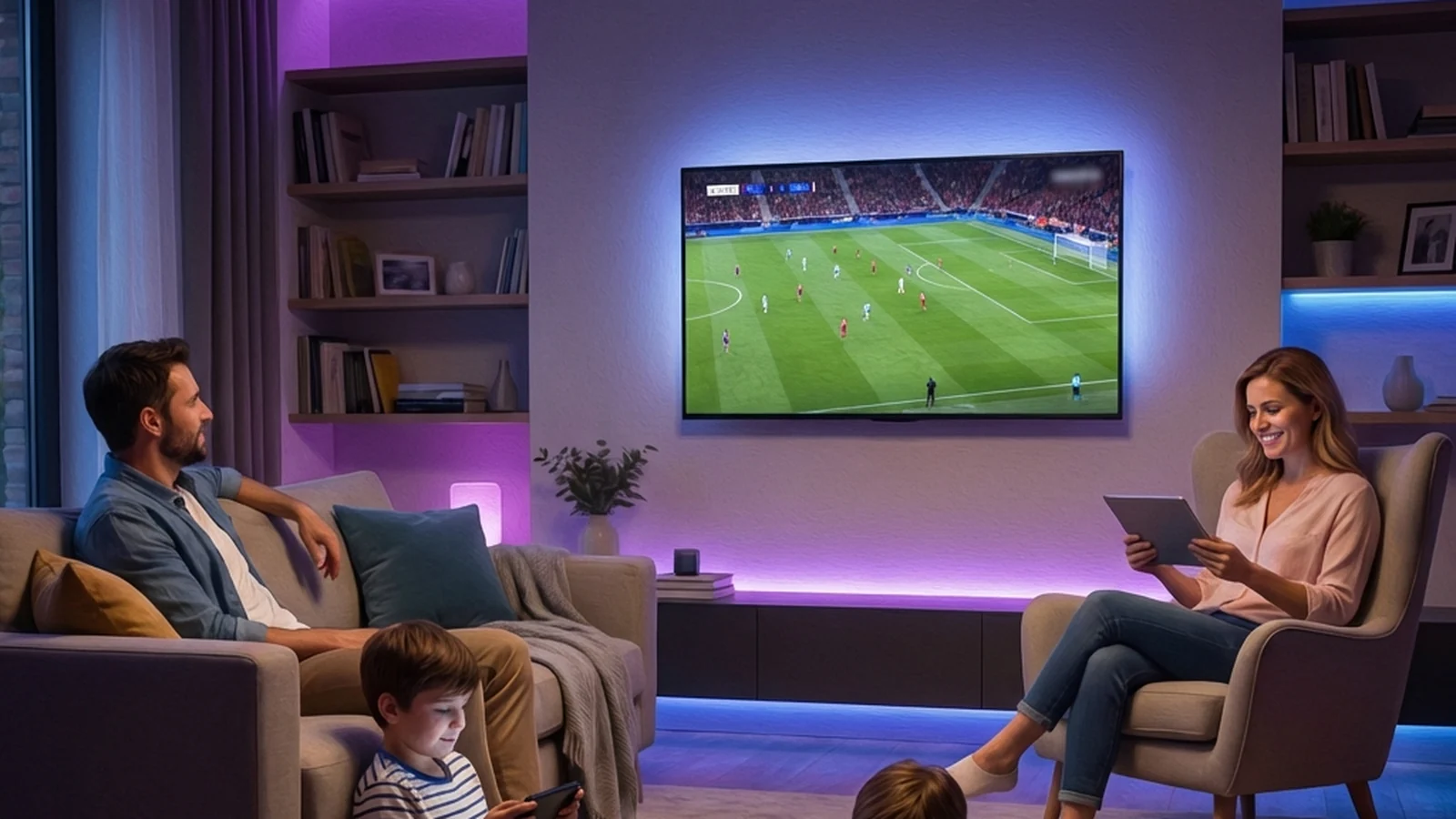 Multi-room IPTV streaming devices including Fire TV Stick and NVIDIA Shield
